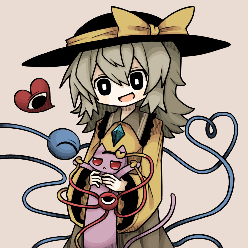 :<, :d, animal, black_eyes, blush, bright_pupils, buttons, cat