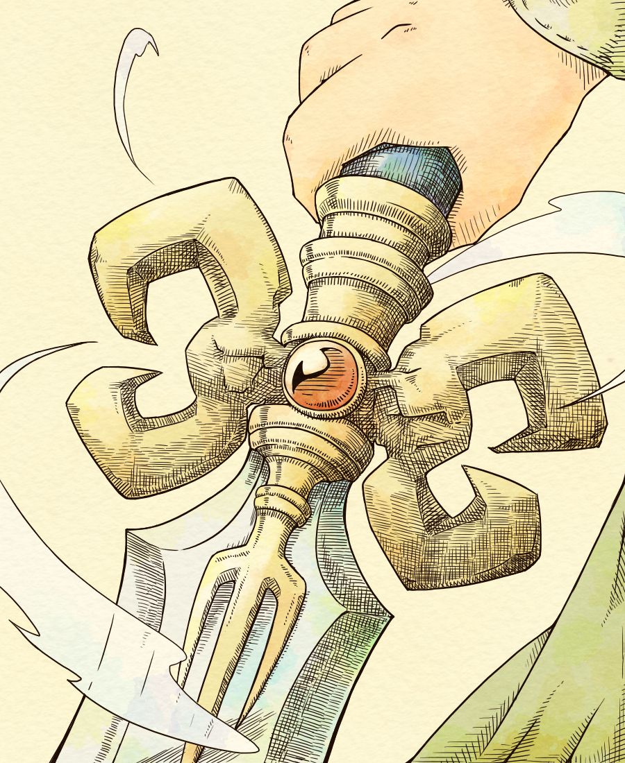 1boy, 4ma4ma5ma, commentary_request, dragon_quest, dragon_quest_vii, gem, gold, green_tunic