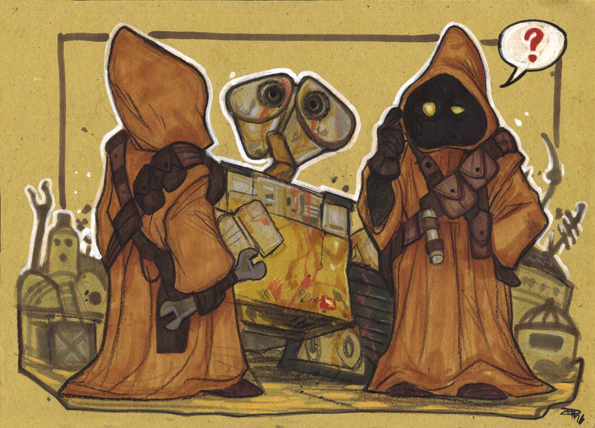 1other, 2boys, ?, brown_hood, brown_robe, crossover, denism79, holding