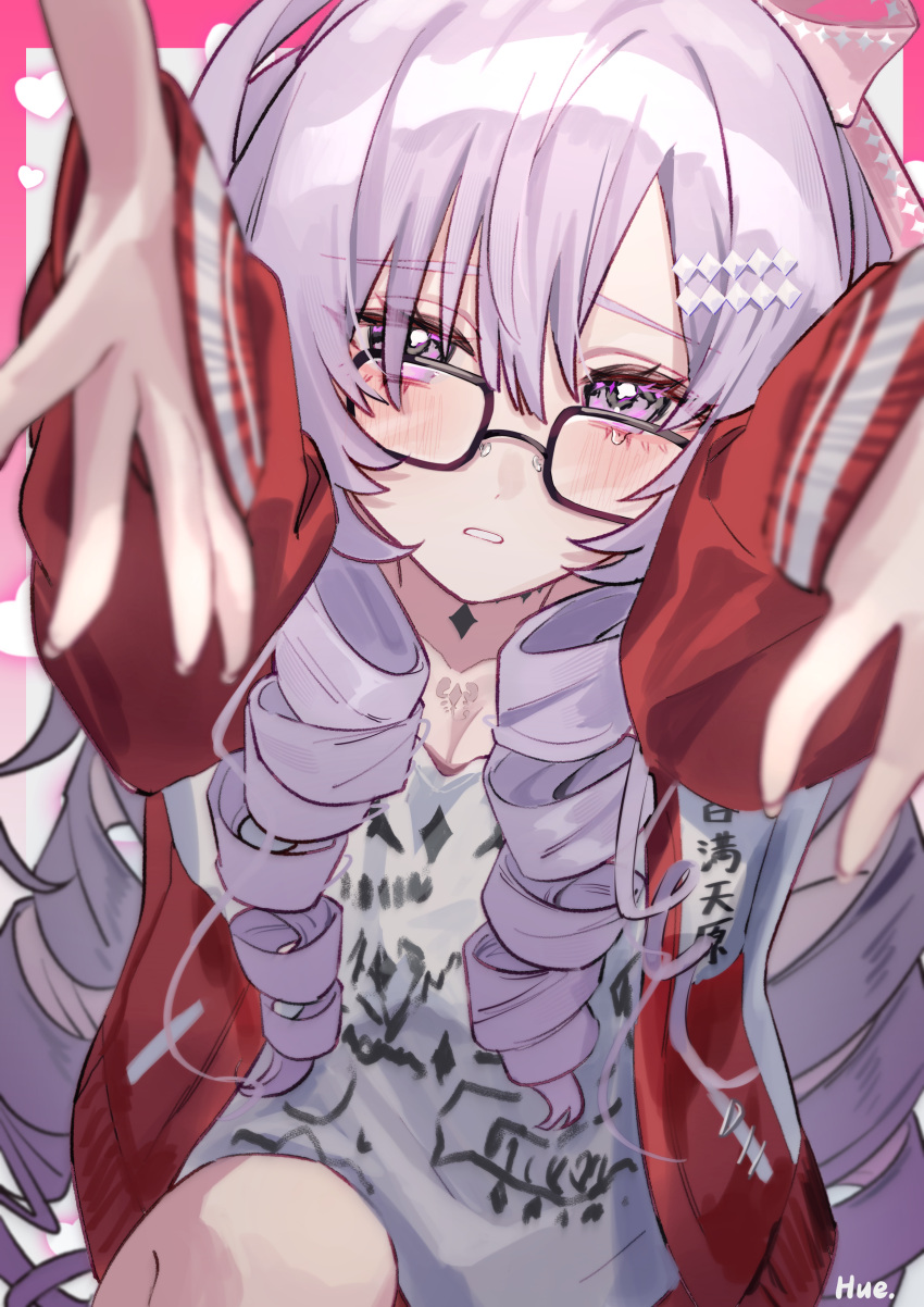1girl, absurdres, commentary_request, crying, crying_with_eyes_open, drill_hair, drill_sidelocks, glasses