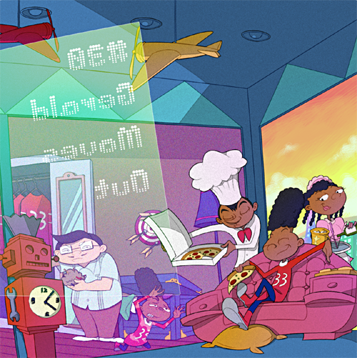 dark_skin, gerald_johannsen, hey_arnold!, kinako_(moment), mr_hyunh, nickelodeon, pizza, sitting