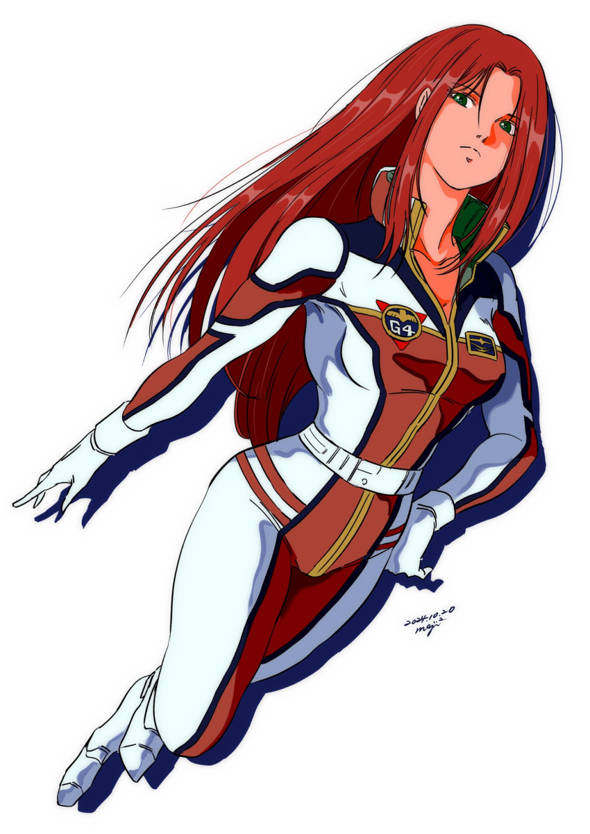 1girl, breasts, christina_mackenzie, earth_federation, gloves, green_eyes, gundam, gundam_0080