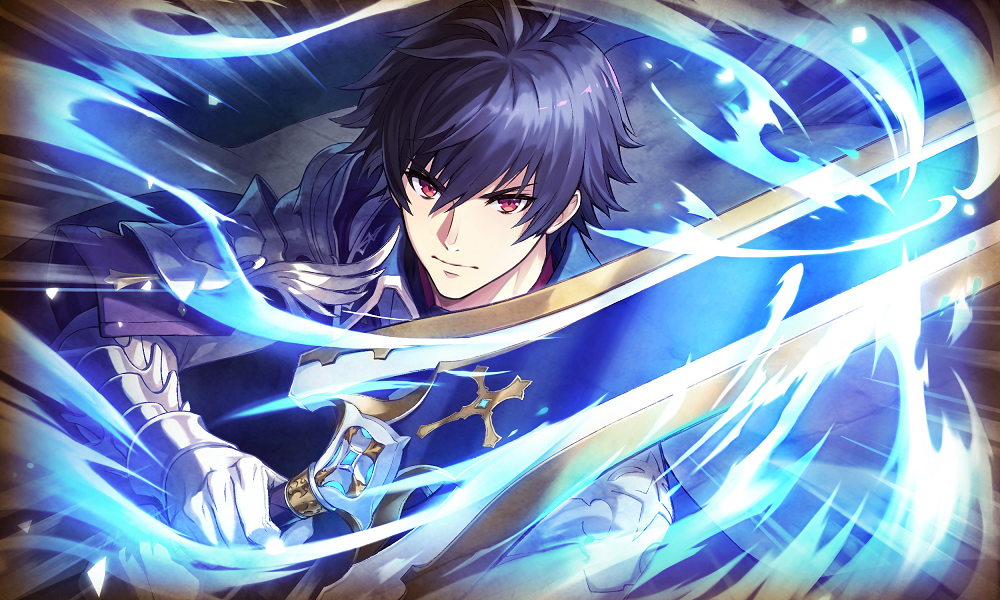 1boy, armor, closed_mouth, commentary_request, dias_(ta_ga_tame_no_alchemist), glowing, glowing_sword, glowing_weapon