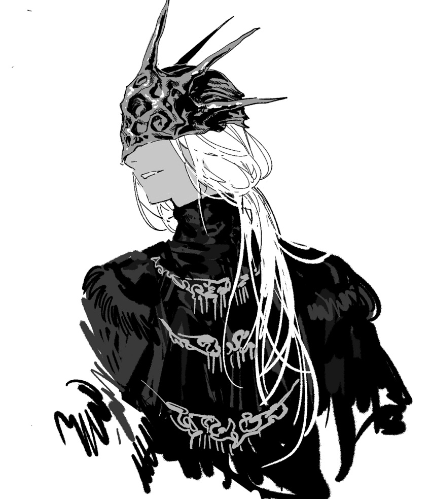 192_saioma, 1boy, aldrich_devourer_of_gods, cape, commentary, dark_souls_(series), dark_souls_iii, dark_sun_gwyndolin
