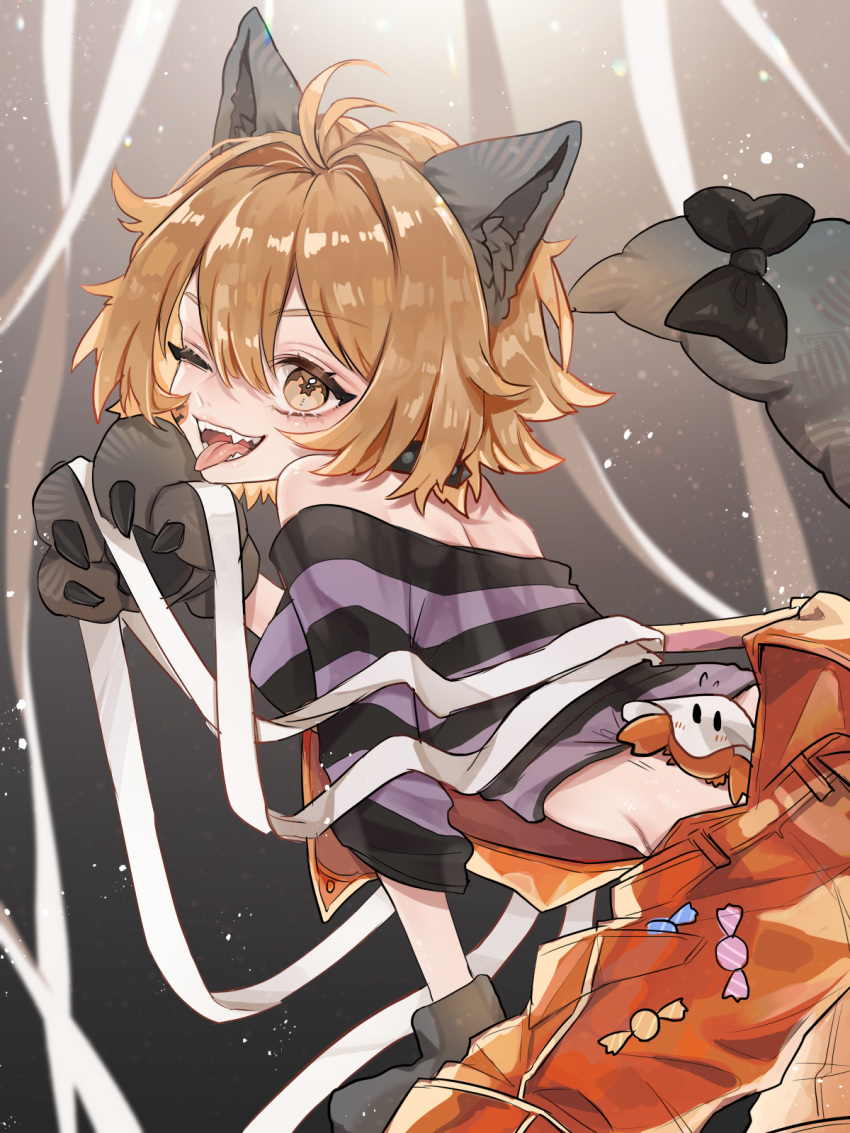 1girl, animal_ears, animal_hands, black_collar, brown_eyes, brown_hair, collar, crab