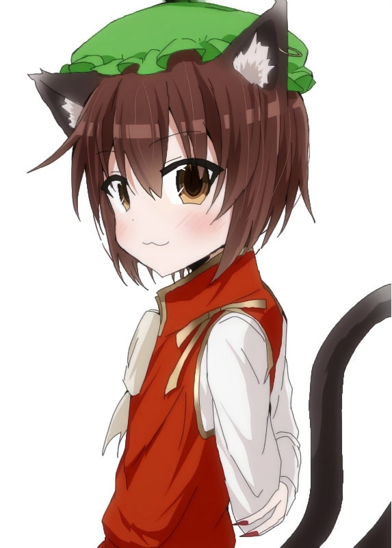 1girl, :3, animal_ear_fluff, animal_ear_piercing, animal_ears, arms_behind_back, blush, bow