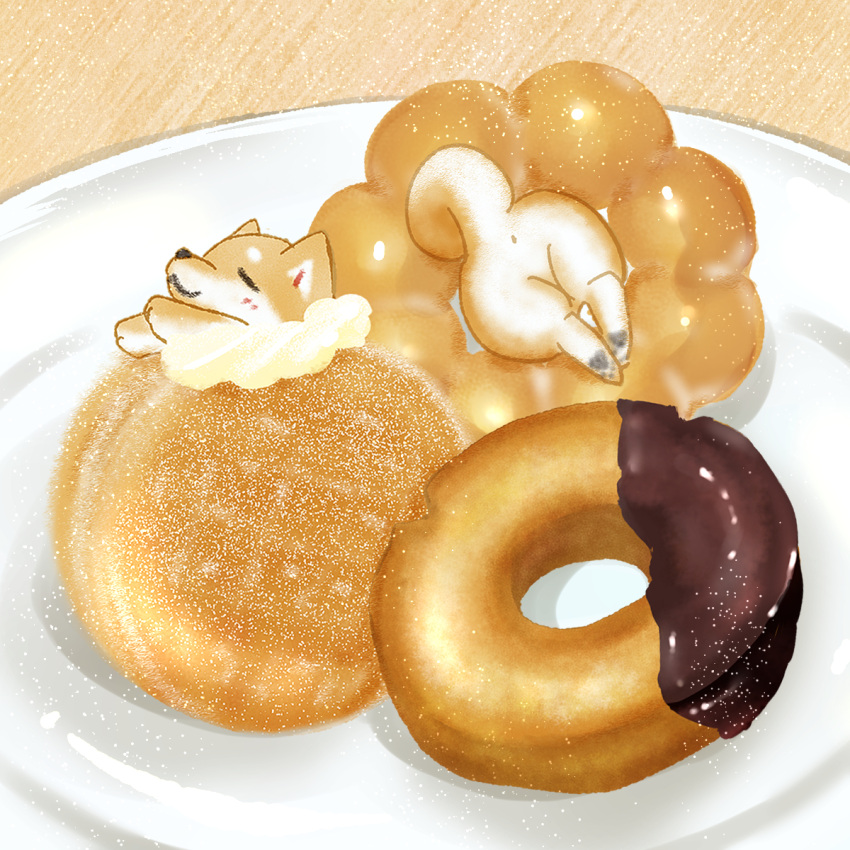 animal, choco_fashion, chocolate, doughnut, food, food_focus, highres, no_humans