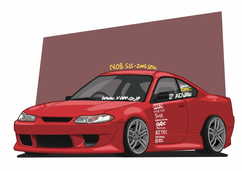 adamartz, advan, border, brown_background, car, english_commentary, highres, hks