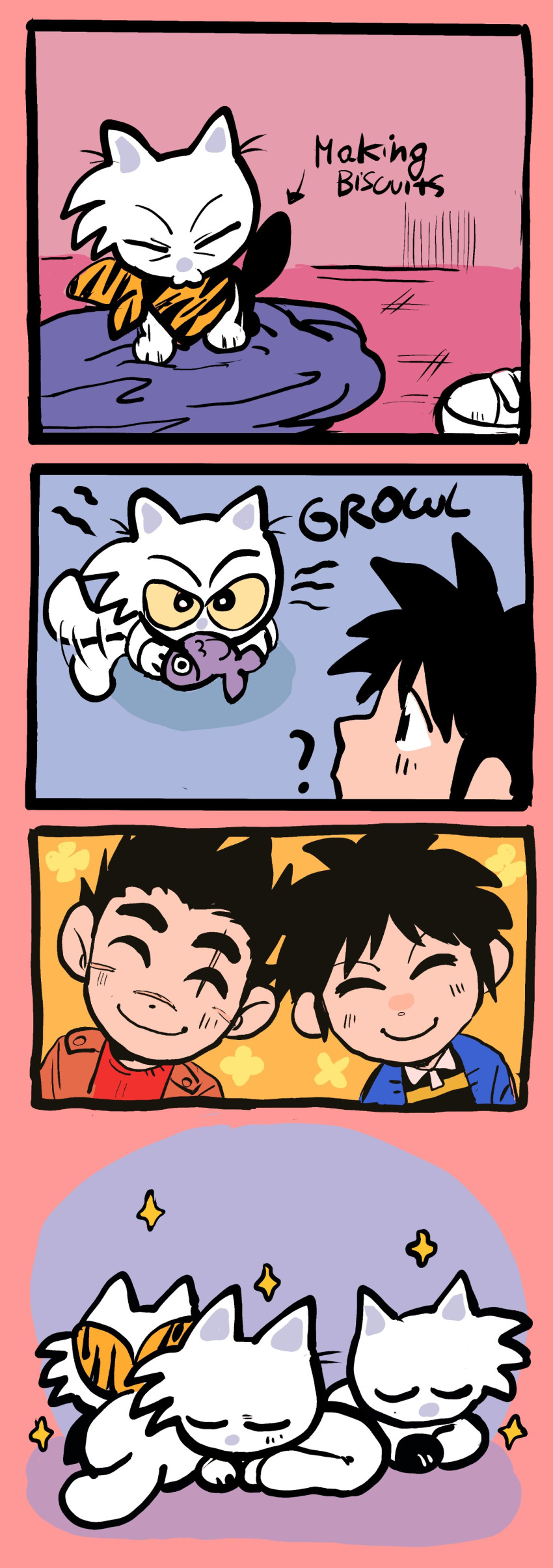 2boys, absurdres, akagi_shigeru, animal_print, animalization, bandana, black_eyes, black_hair
