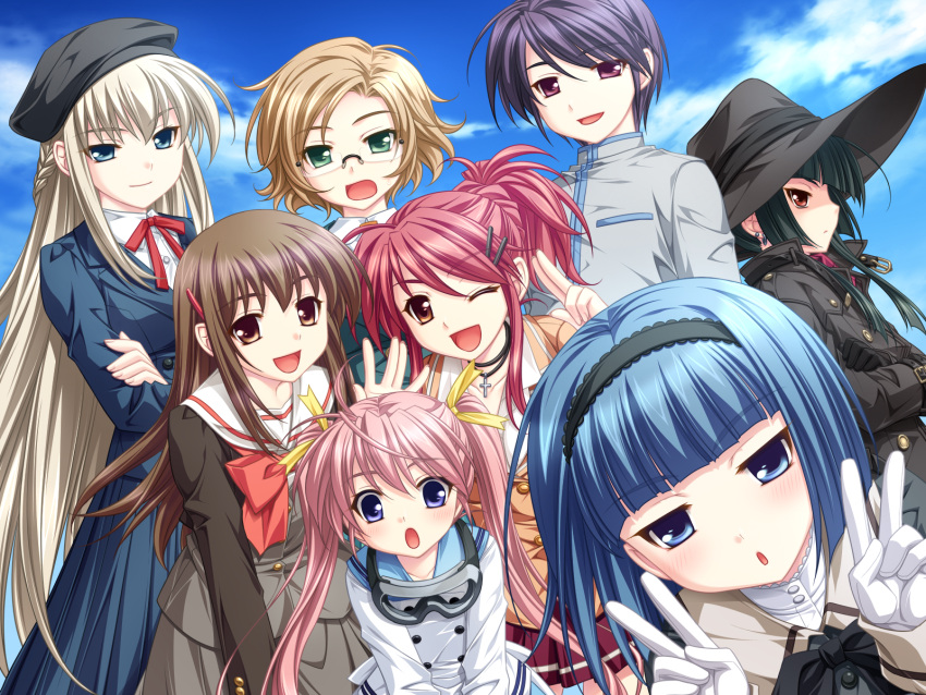 game_cg, hanagusuku_atori, kayaba_akaneko, minamoto_rui, narutaki_koyori, rui_wa_tomo_wo_yobu, saeki_hokuto, shirasaya_iyo