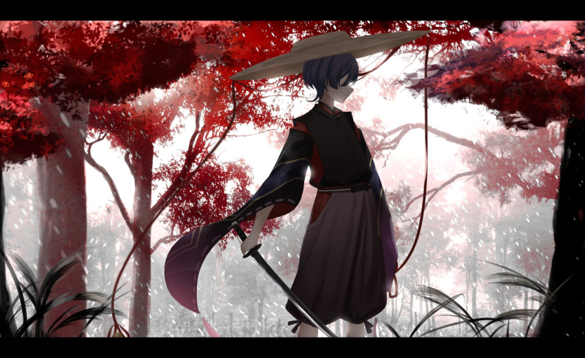 1boy, arms_at_sides, black_border, black_bow, black_hair, black_sleeves, blunt_ends, border
