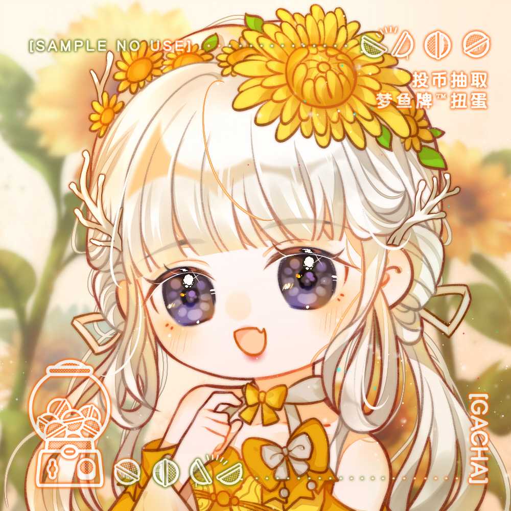 1girl, antlers, bare_shoulders, blue_eyes, blunt_bangs, blurry, blurry_background, bow