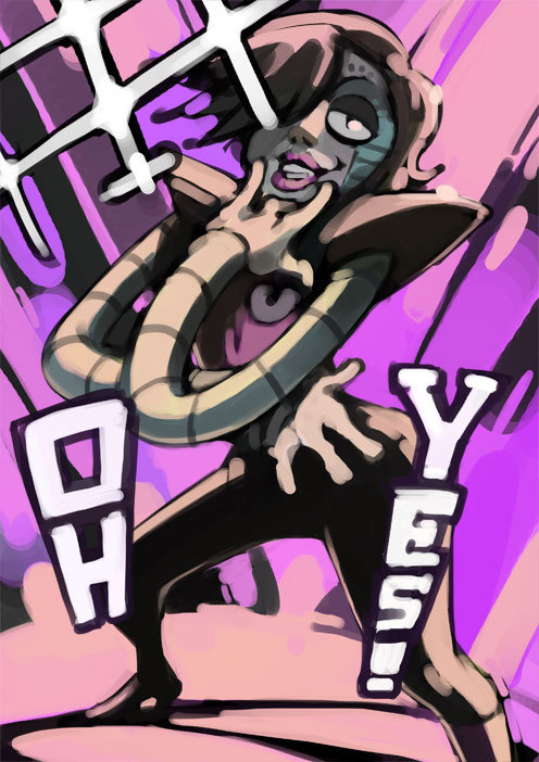 1boy, 2015, 2d, \m/, bittenhard, black_hair, boots, digital_media