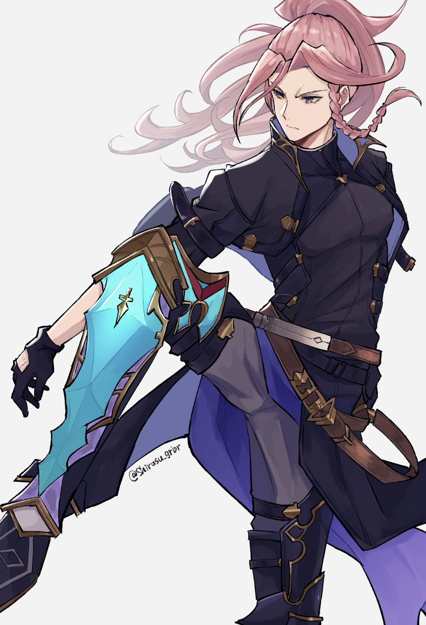 1boy, absurdres, arm_belt, armor, belt, black_belt, black_gloves, black_jacket