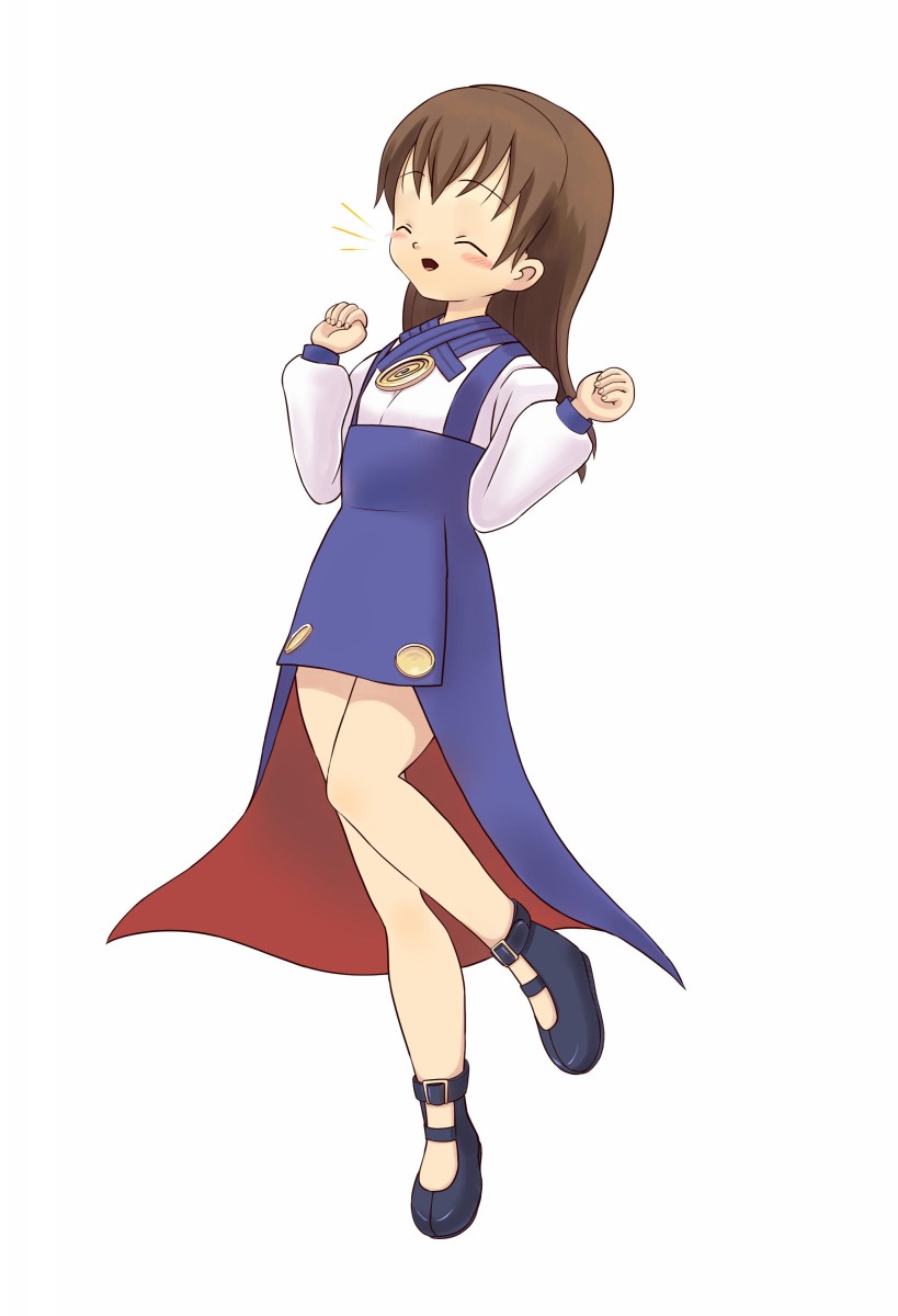 1girl, amer, blush, brown_hair, closed_eyes, commission, dress, highres
