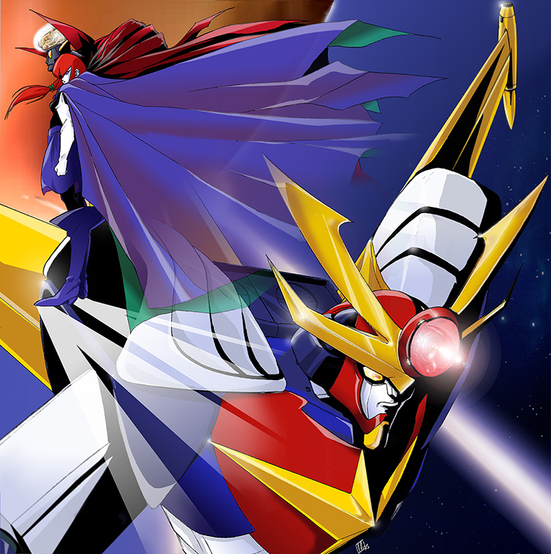 1girl, akitaka_mika, blue_cape, cape, clenched_hand, closed_mouth, colored_skin, commentary_request