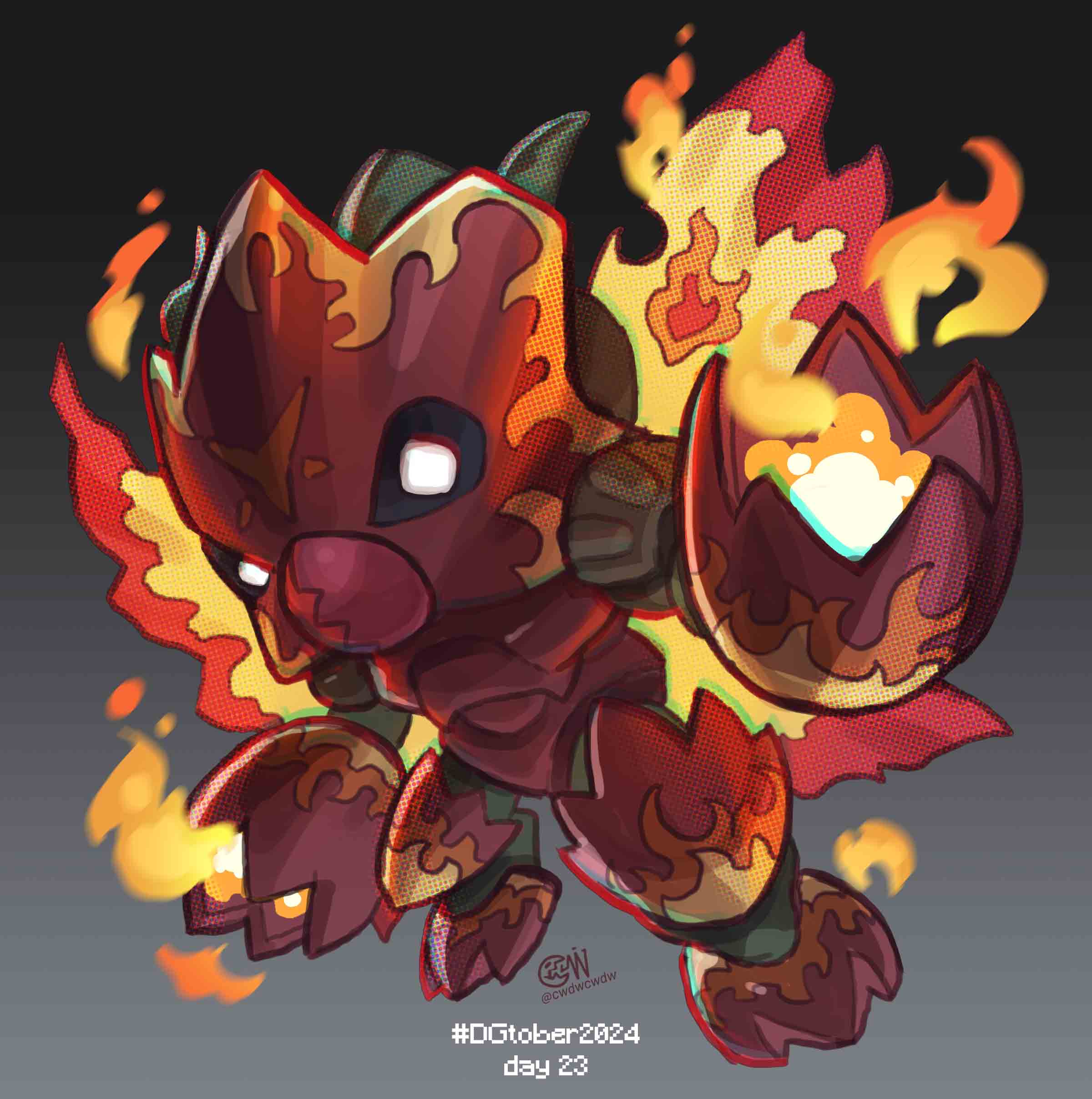 absurdres, arm_cannon, armor, artist_logo, artist_name, bug, chibi, cwdw