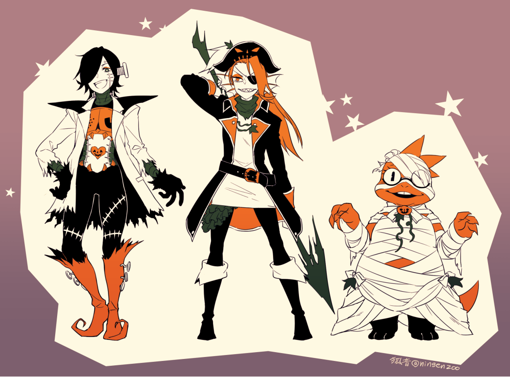 1boy, 2016, 2d, 2girls, alphys, alternate_costume, anthro, artist_name