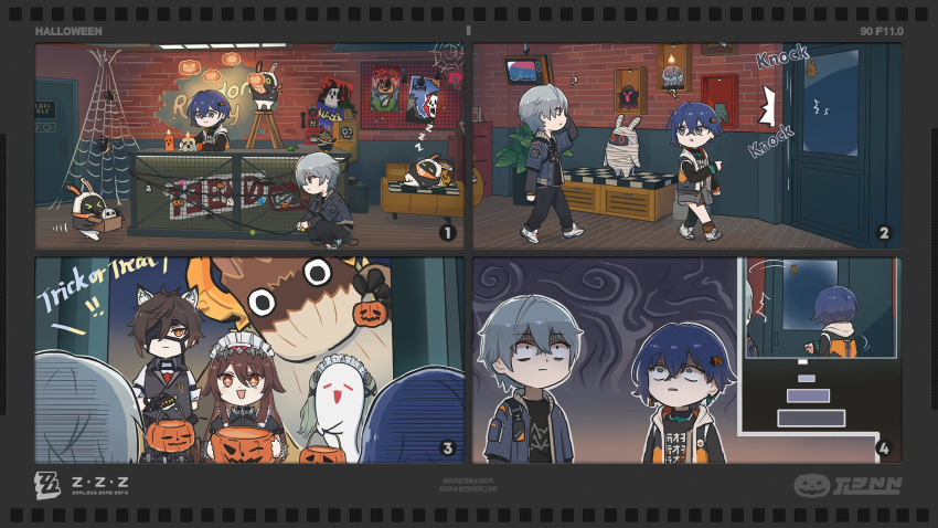 2girls, 3boys, azhdaha_(genshin_impact), belle_(zenless_zone_zero), boo_tao_(genshin_impact), brother_and_sister, corin_wickes, corin_wickes_(cosplay)