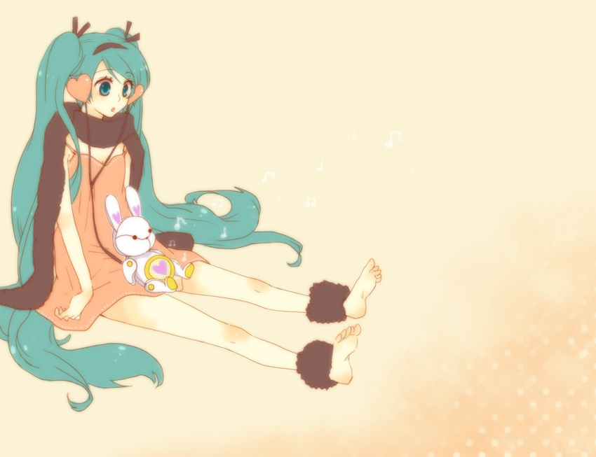 1girl, aheim, ankle_cuffs, aqua_eyes, aqua_hair, barefoot, dress, feet