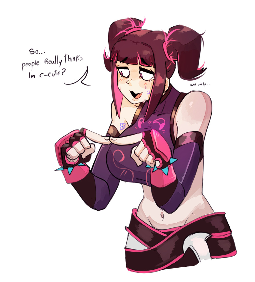 1girl, absurdres, black_gloves, blush, breasts, brown_hair, cupperexe, english_text