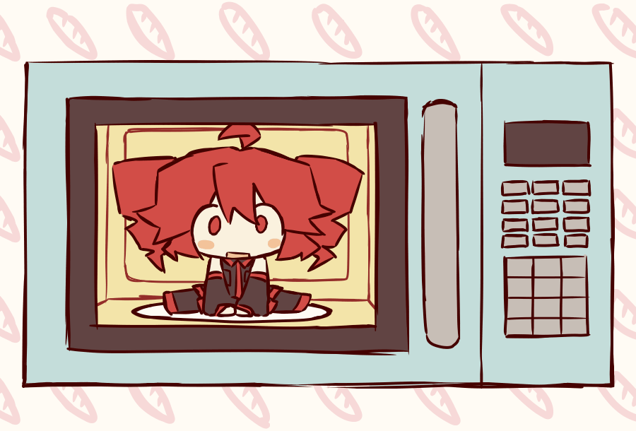 1girl, ahoge, animated, animated_gif, chibi, commentary, detached_sleeves, drill_hair