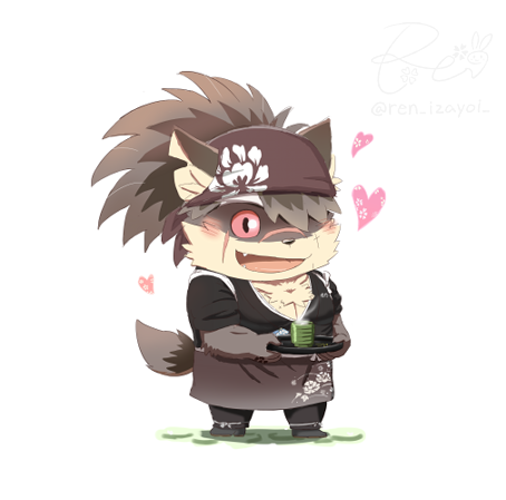 1boy, animal_ears, bandana, belly, black_pants, black_shirt, black_socks, blush