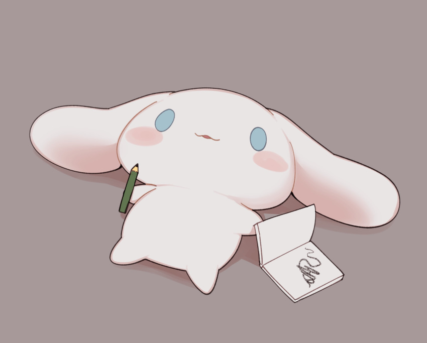 animal_focus, blue_eyes, blush, blush_stickers, book, cinnamoroll, dog, full_body