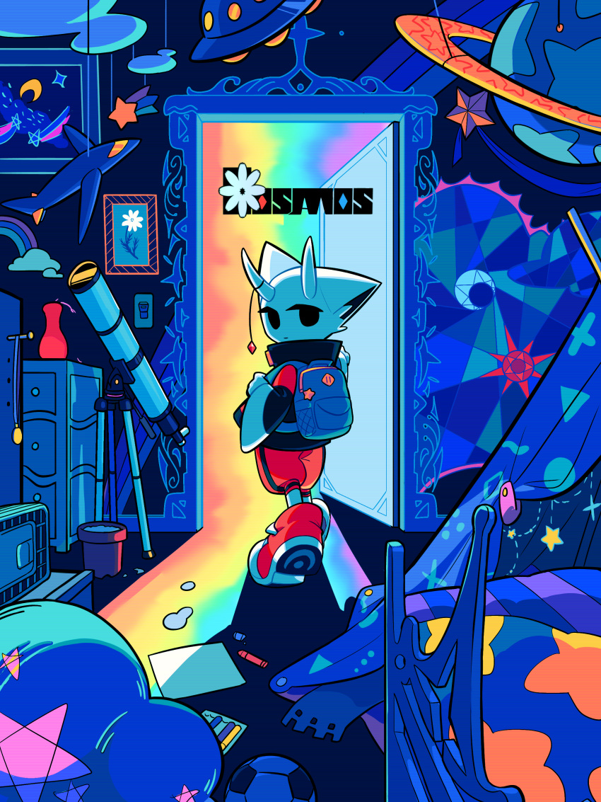 absurdres, animal_ear_fluff, animal_ears, backpack, bag, ball, bedroom, crack_of_light