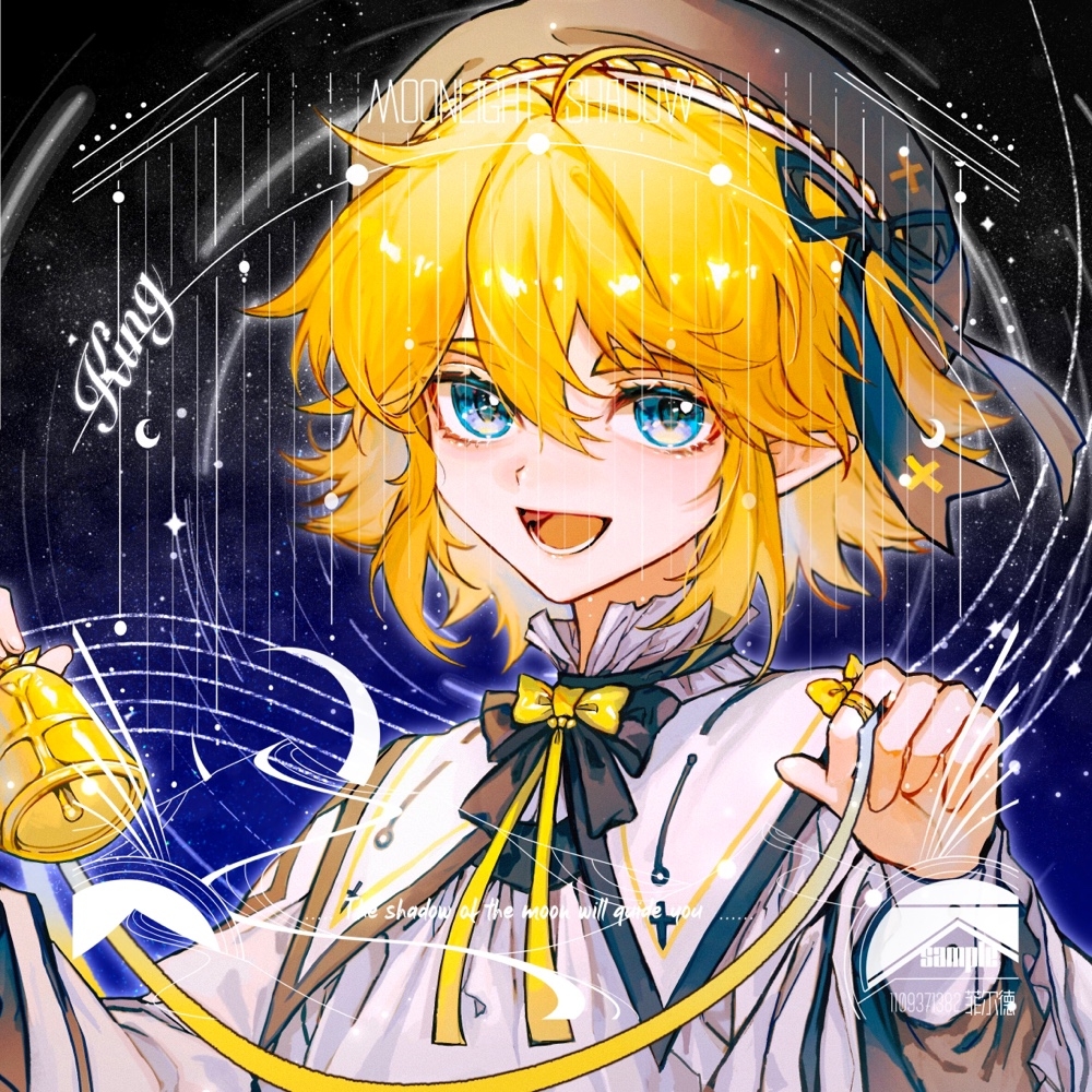 1boy, ahoge, aotu_world, bell, black_bow, black_bowtie, black_hair, black_hat