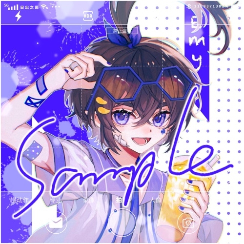 1boy, adjusting_eyewear, ahoge, aotu_world, bandaid, bandaid_on_arm, blue-framed_eyewear, blue_bow