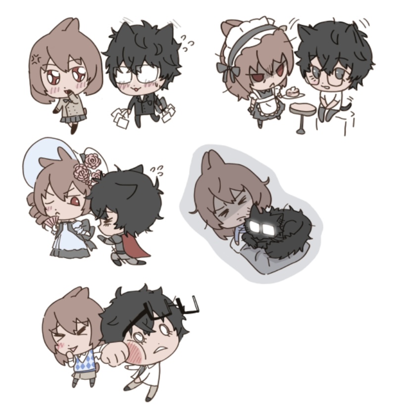 >:(, >_<, 1boy, 1girl, :>, :<, :3, :d