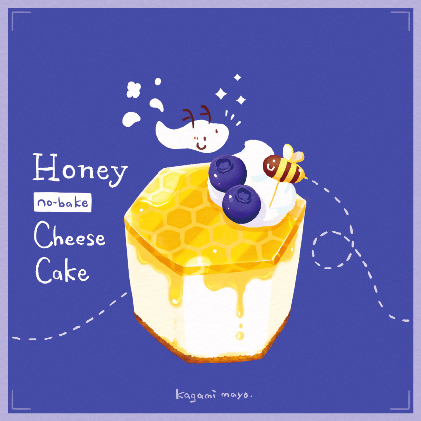 artist_name, blue_background, blueberry, cake, cheesecake, food, food_focus, food_name