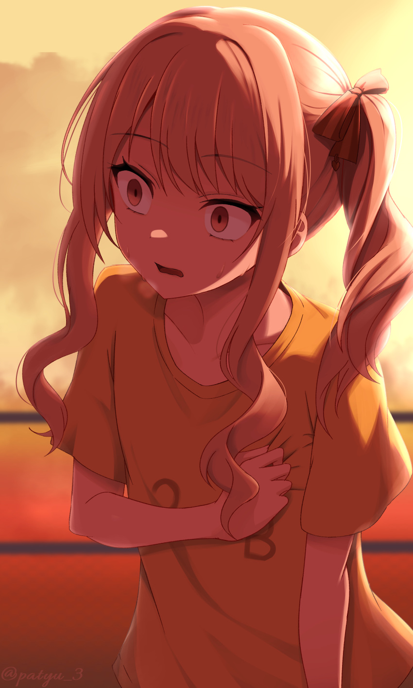1other, absurdres, akiyama_mizuki, angst, clutching_chest, hair_ribbon, highres, keikyoku_no_machi_wa_doko_e_(project_sekai)