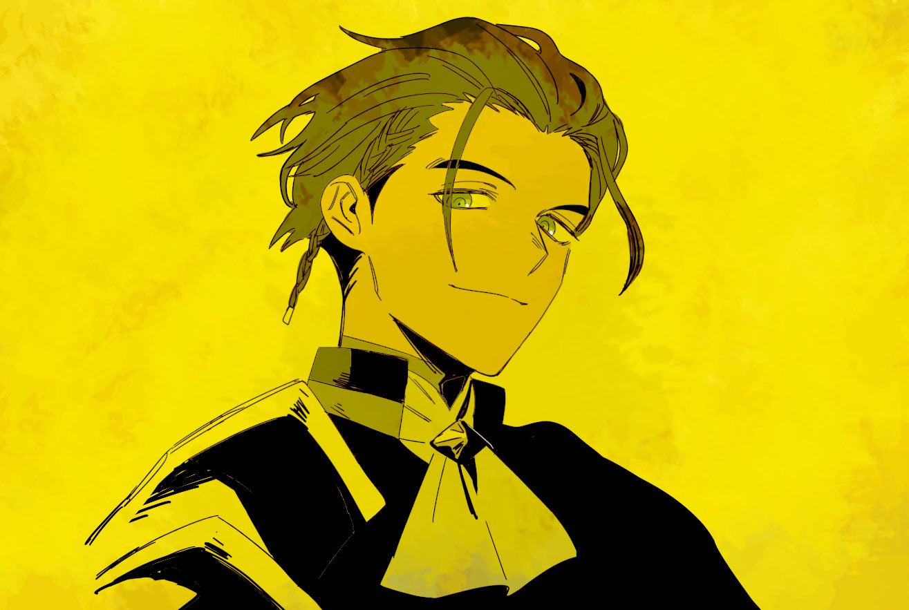 1boy, ascot, braid, claude_von_riegan, closed_mouth, commentary_request, fire_emblem, fire_emblem:_three_houses