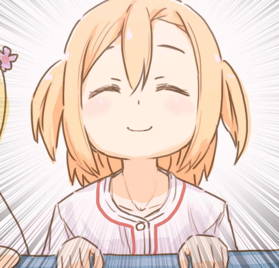 2girls, ^_^, baseball_jersey, blonde_hair, closed_eyes, closed_mouth, collarbone, commentary_request