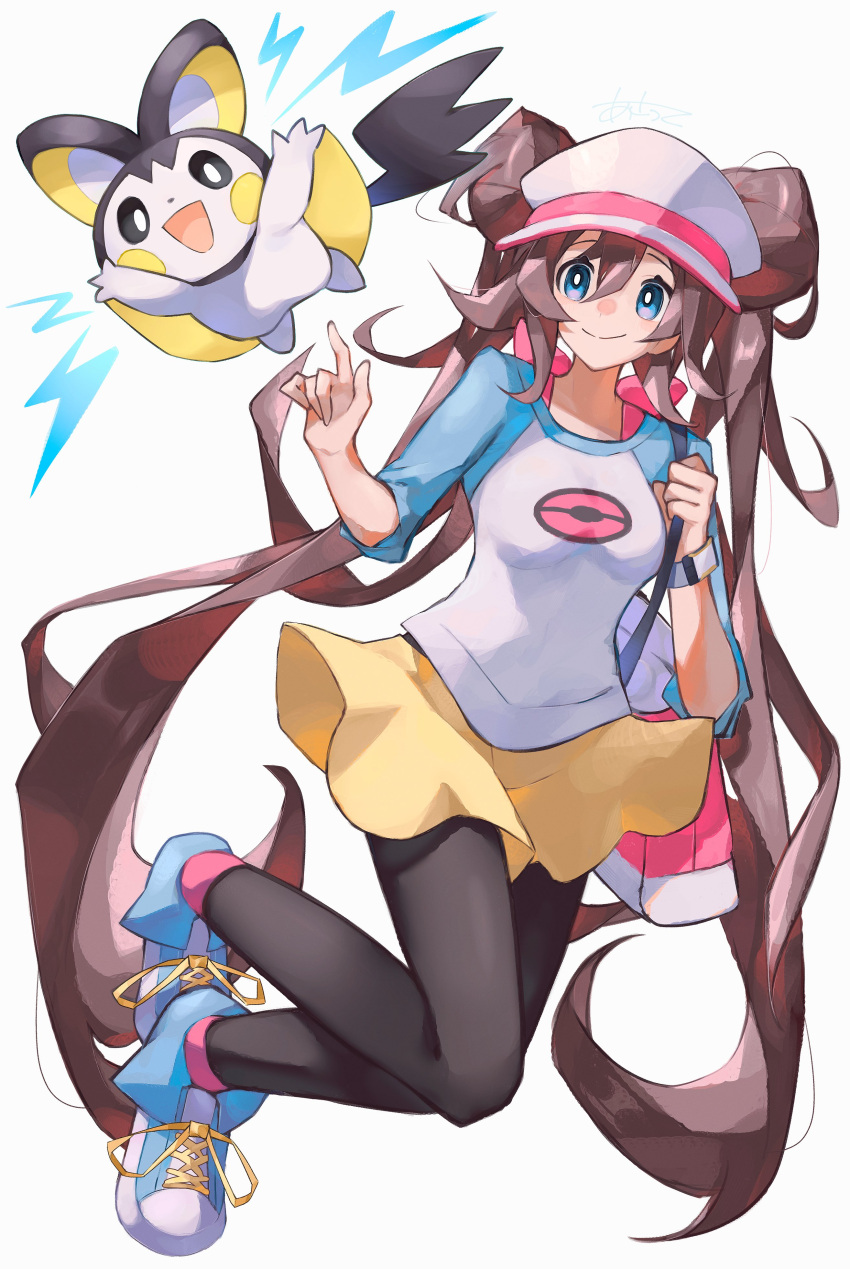 1girl, absurdres, asatte_3z, bag, black_pantyhose, blue_eyes, blue_sleeves, bow