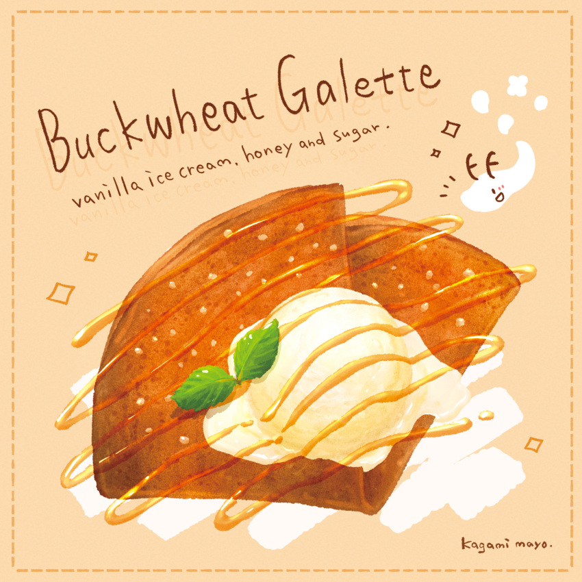 artist_name, food, food_focus, food_name, galette_(food), highres, honey, ice_cream