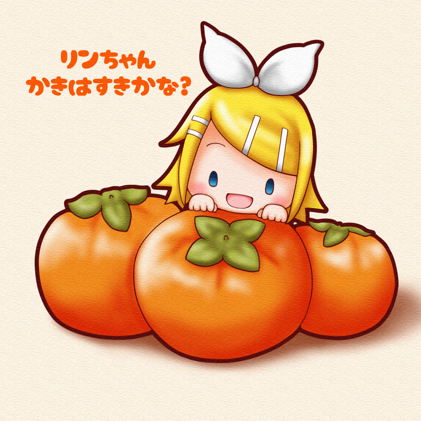 1girl, absurdres, blonde_hair, blue_eyes, bow, chibi, commentary_request, food