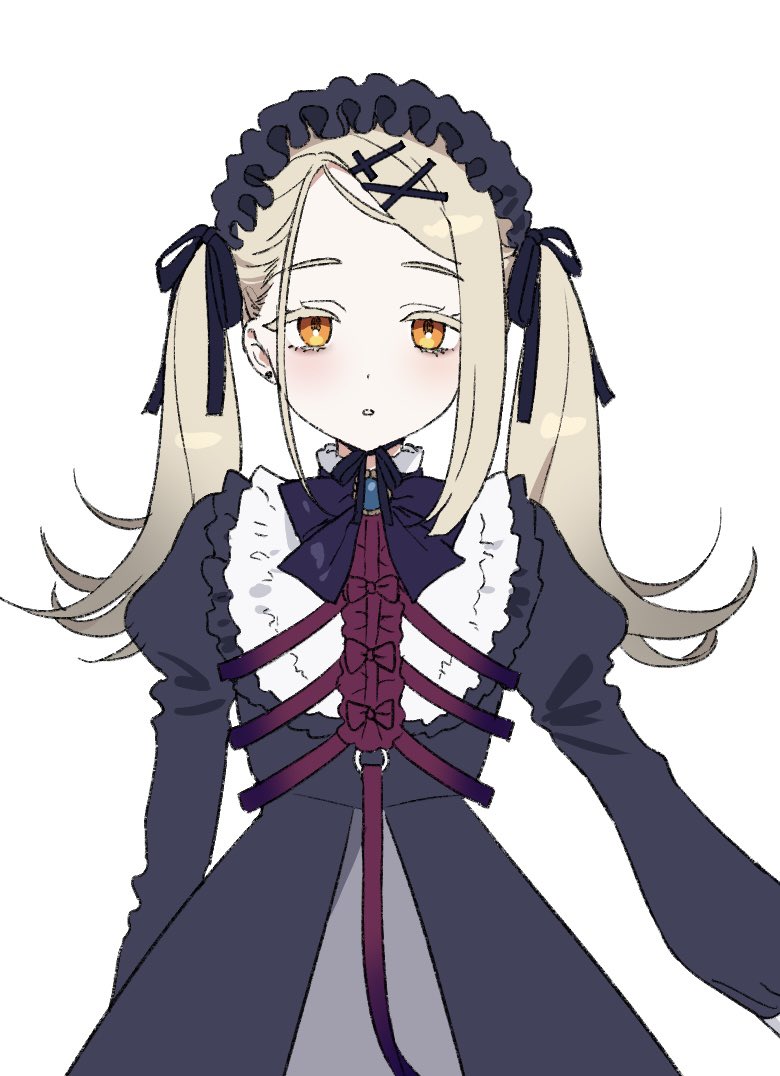 1girl, black_dress, cross_hair_ornament, dress, earrings, expressionless, gakuen_idolmaster, gothic_lolita