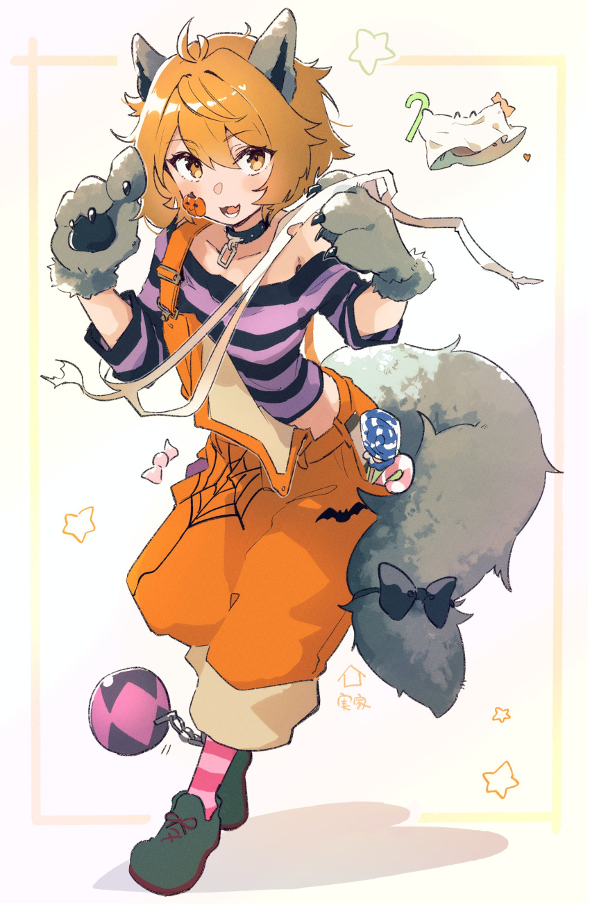 1girl, absurdres, ahoge, animal_collar, animal_costume, animal_ears, animal_hands, black_bow