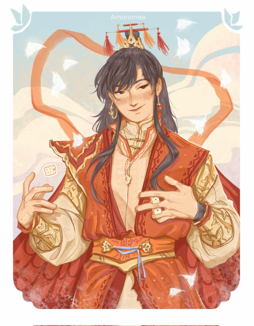 1boy, alternate_costume, alternate_universe, amonimy, animal_print, belt, black_eyes, black_hair