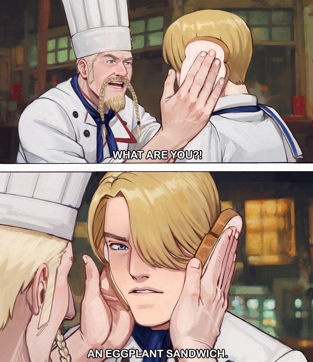 braided_mustache, chef, idiot_sandwich_(meme), long_hair, meme, multiple_boys, one_piece, one_piece_(live_action)