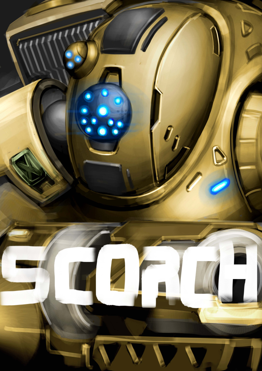 absurdres, blue_eyes, glowing, glowing_eyes, gun, highres, humanoid_robot, machine