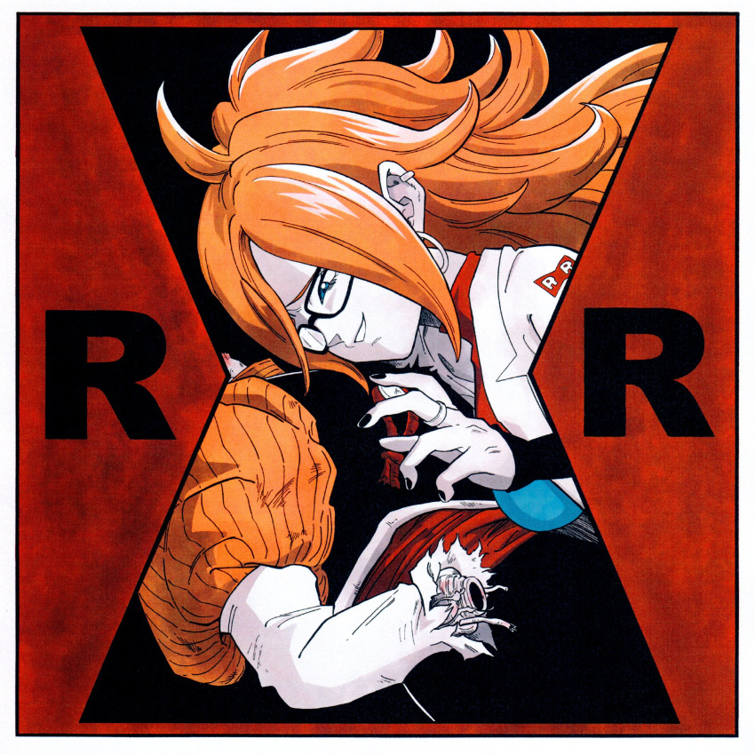 1boy, 1girl, android_21, blue_dress, brown_hair, checkered_clothes, checkered_dress, coat