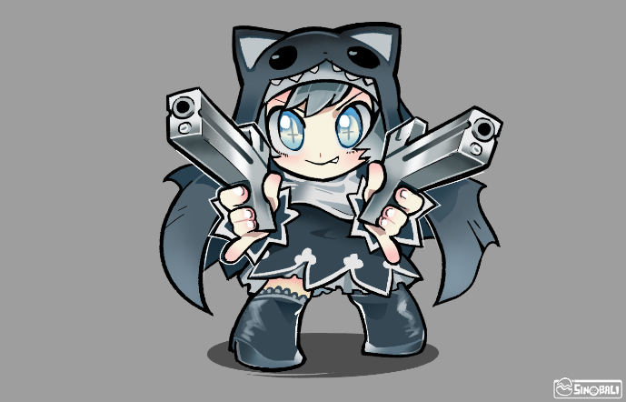 1girl, black_dress, black_footwear, blue_eyes, chibi, cross-shaped_pupils, digimon, digimon_(creature)
