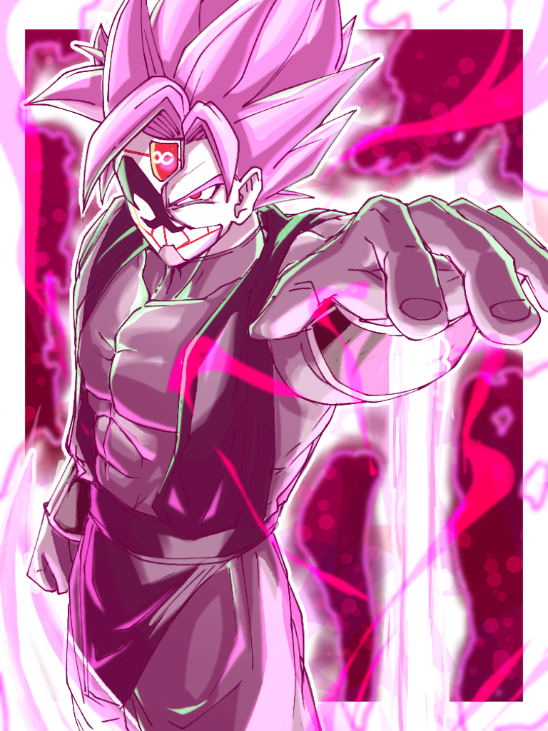 1boy, abs, aura, black_bracer, black_pants, bracer, chinese_commentary, clenched_hand