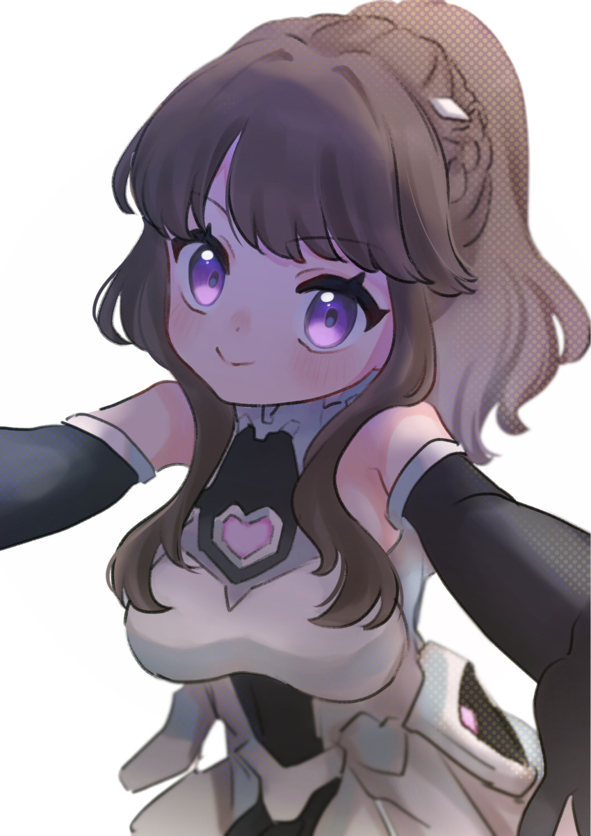 1girl, absurdres, armor, armpit_crease, backlighting, black_gloves, blush, breasts