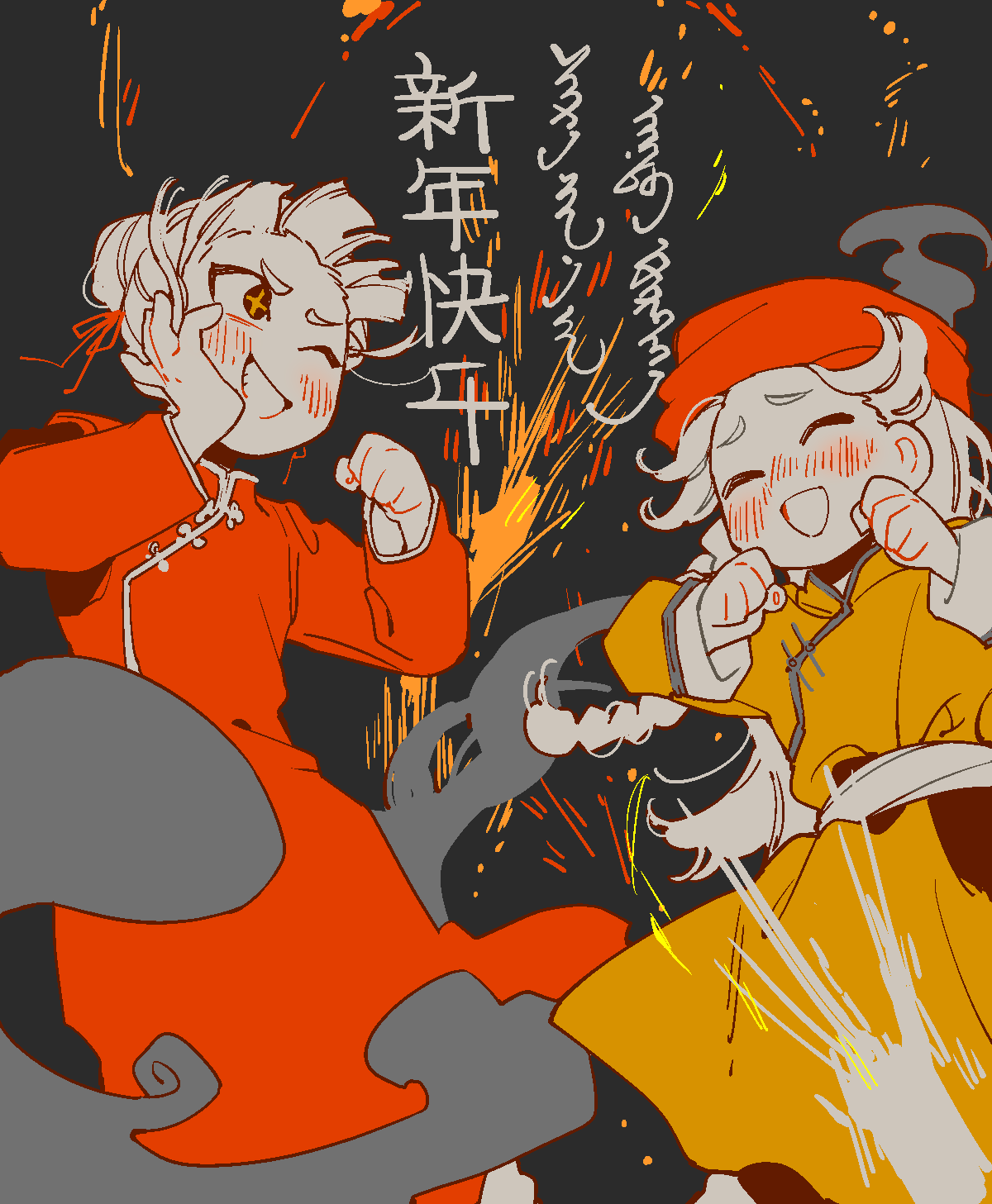2girls, blush, braid, china_(nanimonothing), china_dress, chinese_clothes, deel, dress