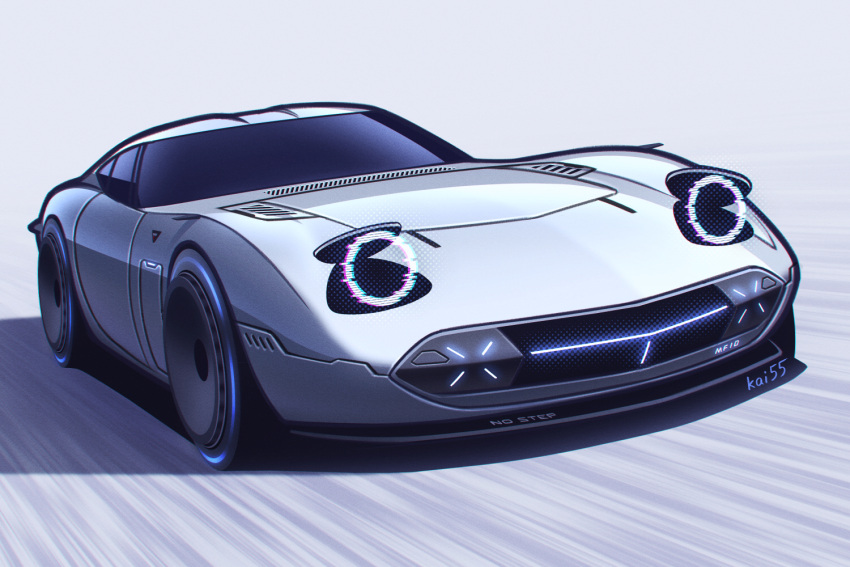 artist_name, car, glowing, hologram, kai55, motion_blur, motor_vehicle, no_humans
